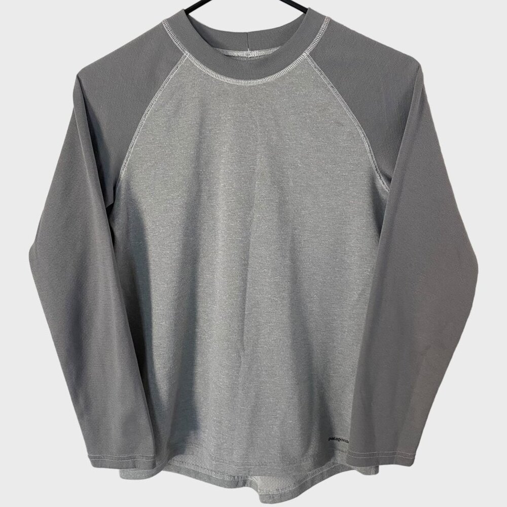 Patagonia Capilene 3 Raglan Long-Sleeve Mid-Weight Shirt Gray Boy's Size Large